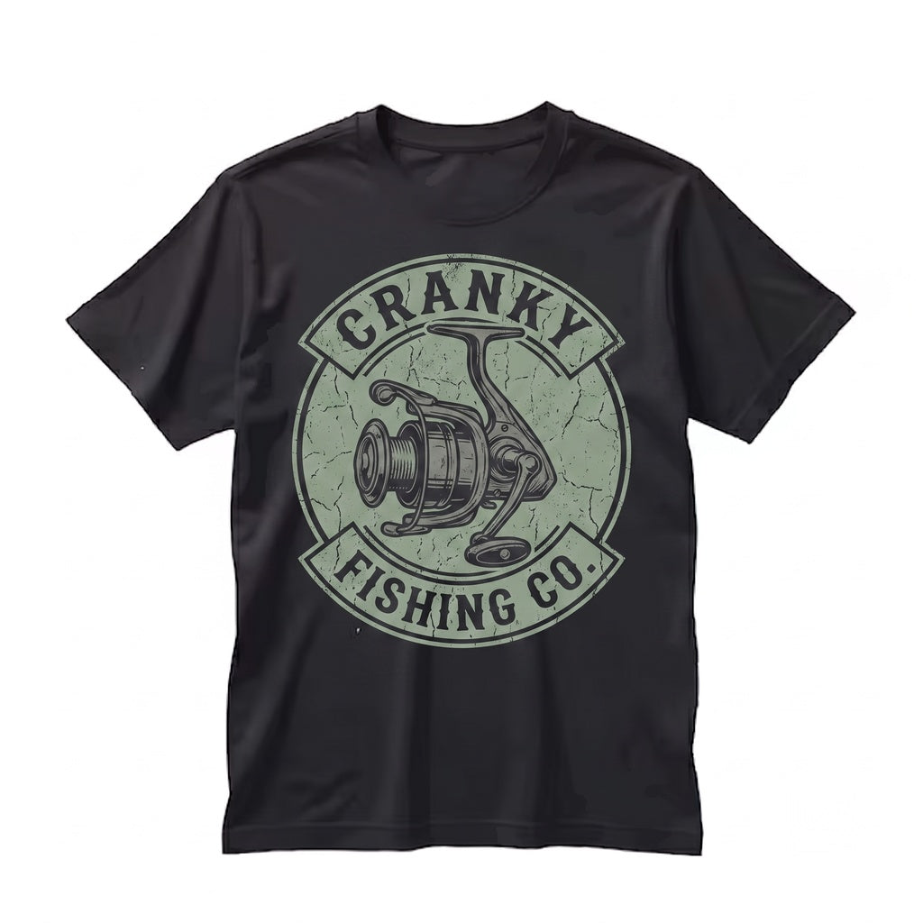 Cranky Funny Fishing Reel Fisherman Gift Ideas for Angler Dad Husband Graphic Unisex TShirt