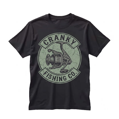 Cranky Funny Fishing Reel Fisherman Gift Ideas for Angler Dad Husband Graphic Unisex TShirt