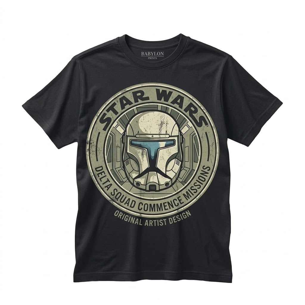 Oversized Bad Batch Trooper Graphic Commando Armor Sci-Fi Fan Theme Park Travel Apparel Unisex TShirt