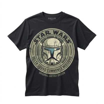 Oversized Bad Batch Trooper Graphic Commando Armor Sci-Fi Fan Theme Park Travel Apparel Unisex TShirt