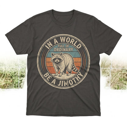 Jimothy Raccoon Graphic Retro Wildlife Animal Playful Woodland Style Funny Gift Unisex TShirt