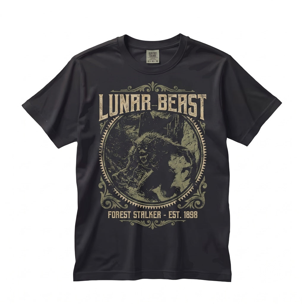Gothic Werewolf Horror Monster Full Moon Dark Fantasy Creature Unisex TShirt
