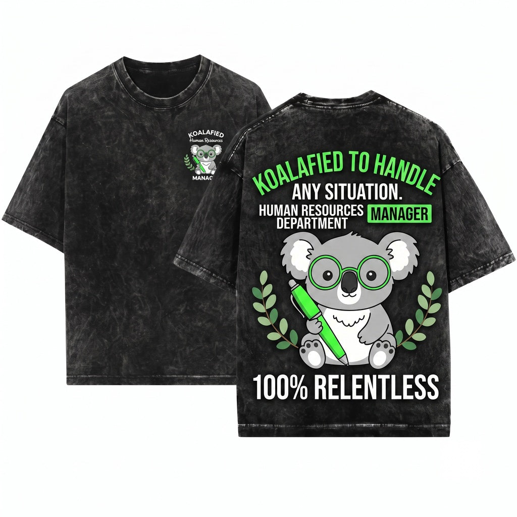 Cute Human Resources Manager Koala Funny Graphic Gift Unisex Wash T-Shirt