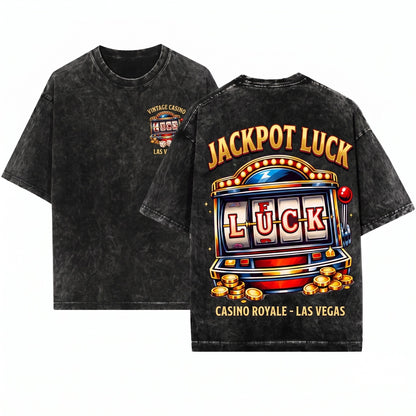 Funny Retro Slot Machine Casino Gambler Graphic Unisex Wash T-Shirt