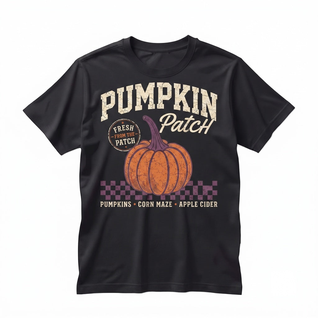 Pumpkin Patch Vintage Autumn Farm Fresh Retro Fall Graphic Apparel Unisex TShirt