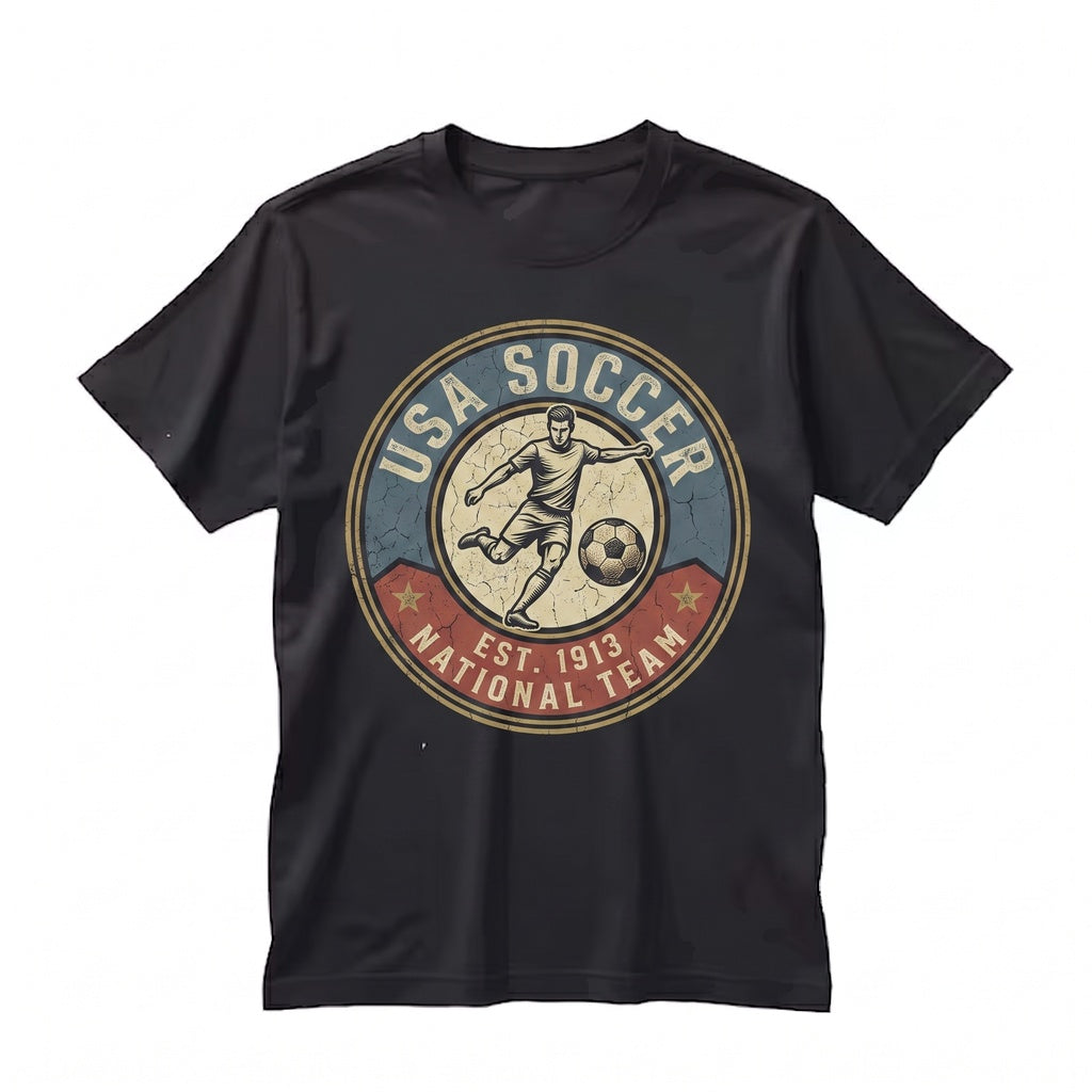Vintage United States Cropped Soccer Jersey Retro USA American Patriotic Sportswear Crop Top Unisex TShirt