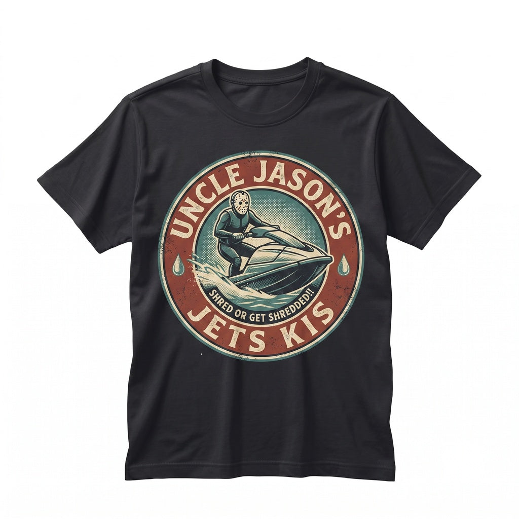 Funny Uncle Jasons Jetskis Vintage 1980s Horror Movie Parody Graphic Retro Slasher Unisex TShirt