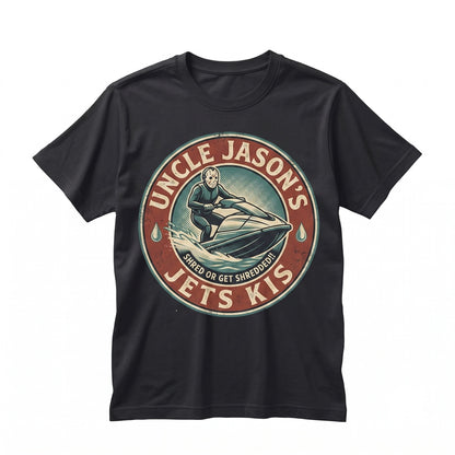 Funny Uncle Jasons Jetskis Vintage 1980s Horror Movie Parody Graphic Retro Slasher Unisex TShirt