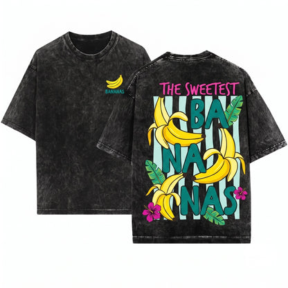 Retro Food Pun Summer Banana Graphic Trendy Wash Top