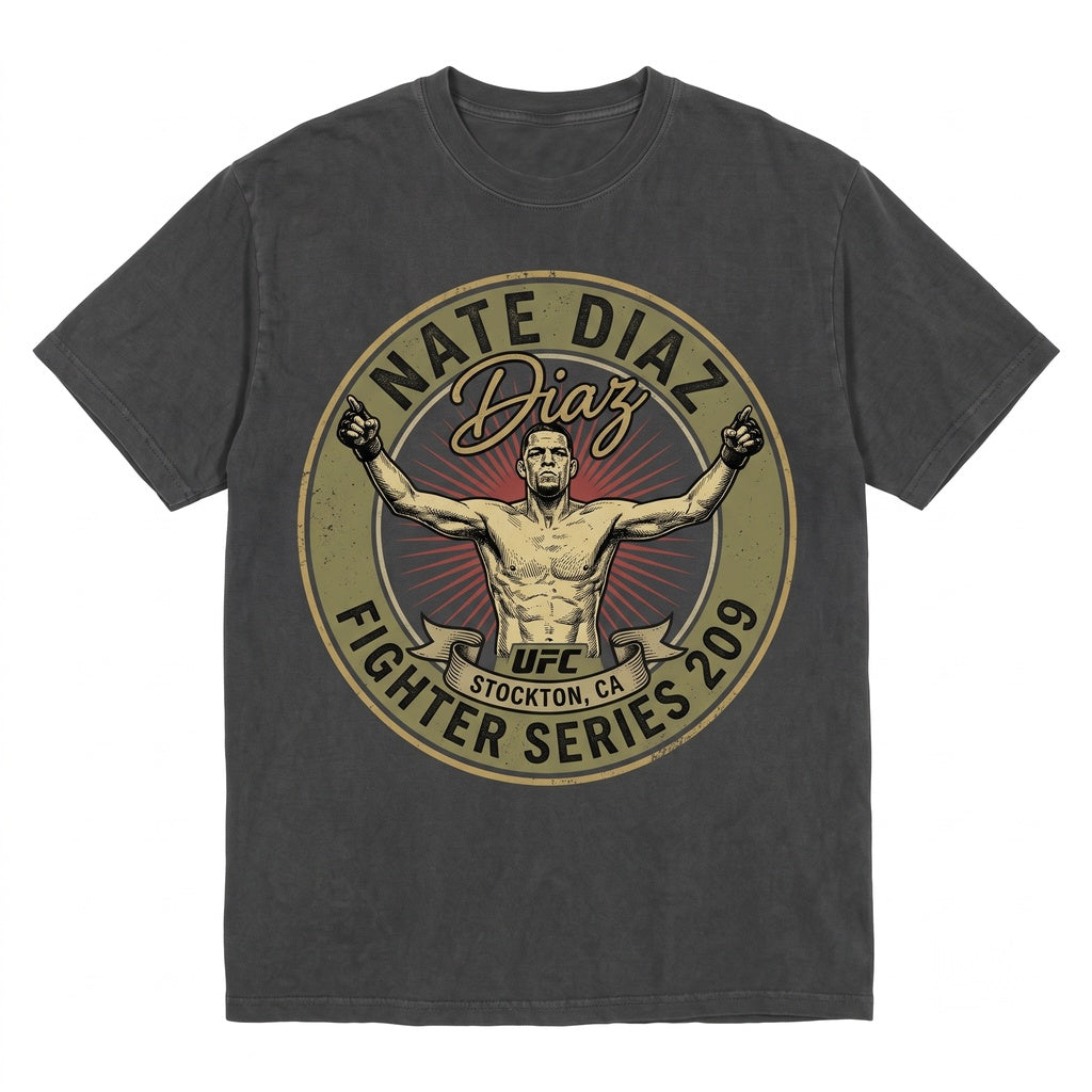 Nate Diaz Graphic Stockton Slap MMA Fighter 209 Legend Vintage Combat Sports Apparel Unisex TShirt