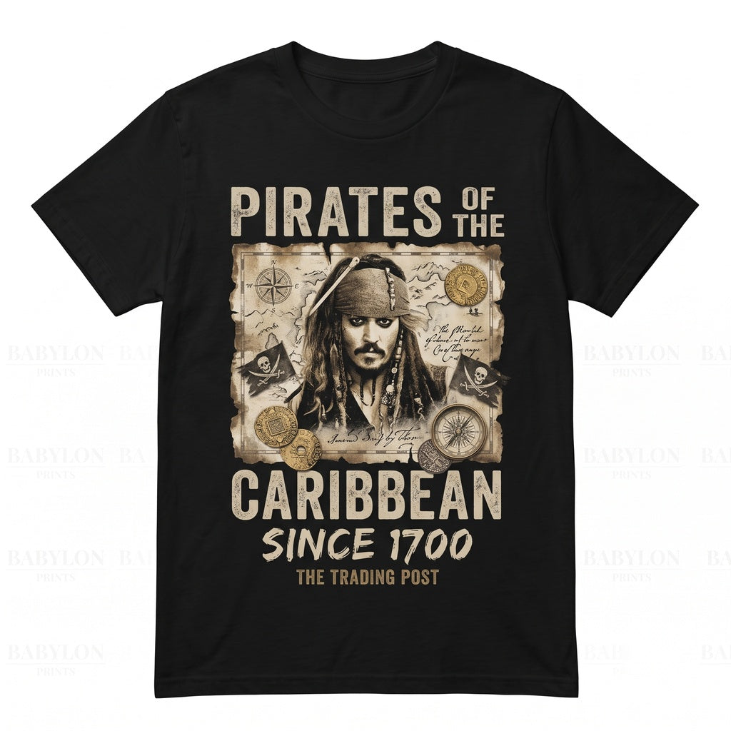 Vintage Captain Jack Swashbuckler Pirate Caribbean Ride Theme Park Graphic Unisex TShirt