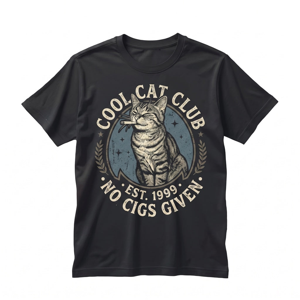 Cat Smoking Cigarette Funny Meme Y2K Grunge Graphic Unisex TShirt