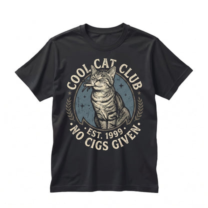 Cat Smoking Cigarette Funny Meme Y2K Grunge Graphic Unisex TShirt
