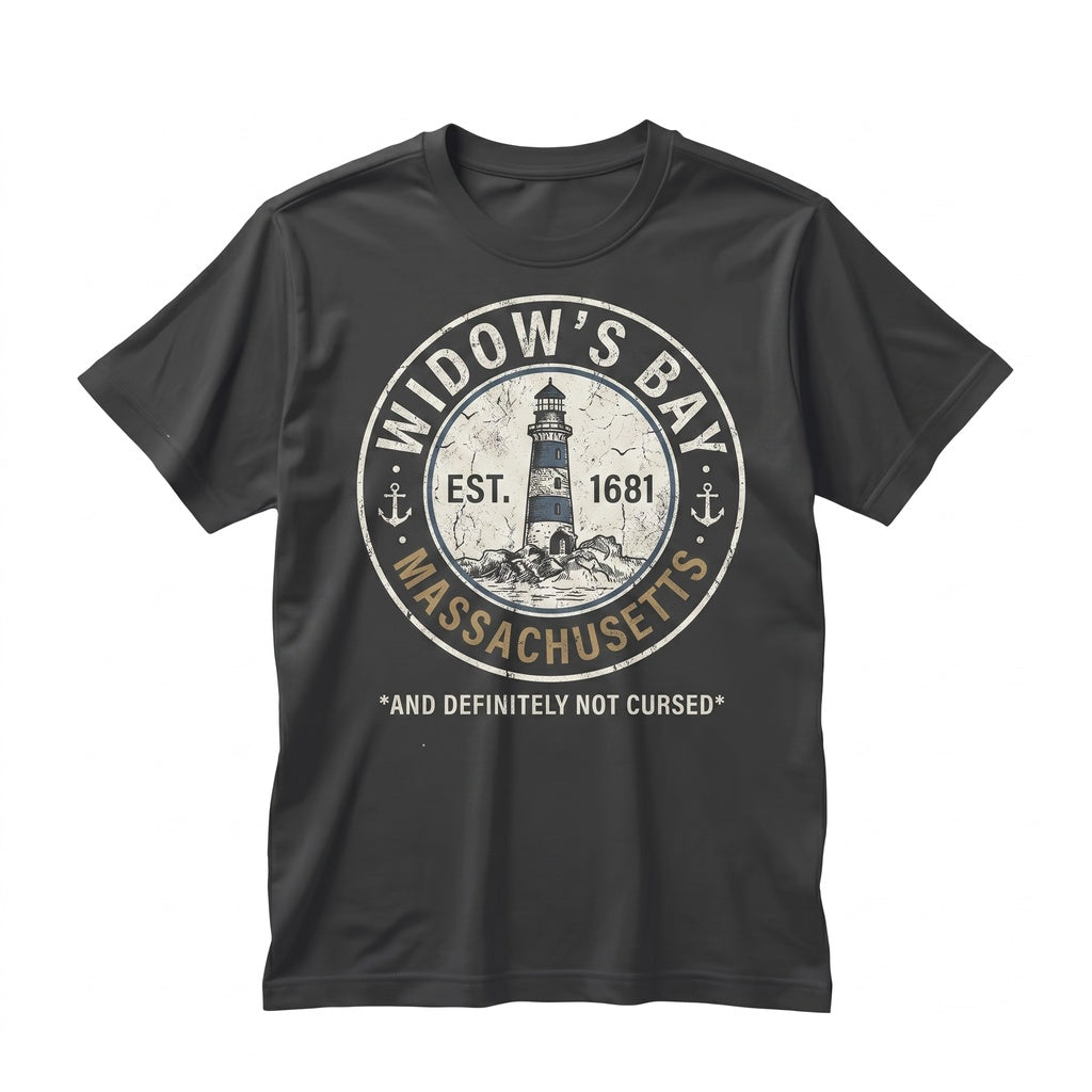 Widows Bay Tourist Retro Haunted Town Horror Graphic Vintage Halloween Travel Souvenir Unisex TShirt