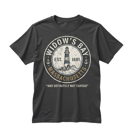 Widows Bay Tourist Retro Haunted Town Horror Graphic Vintage Halloween Travel Souvenir Unisex TShirt