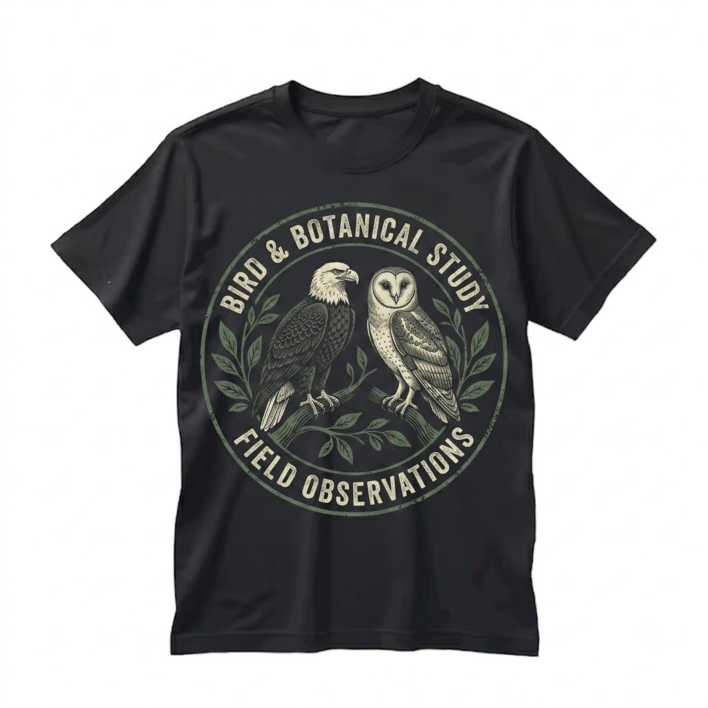 Vintage Botanical Ornithology Graphic Birdwatcher Nature Lover Gift Unisex TShirt