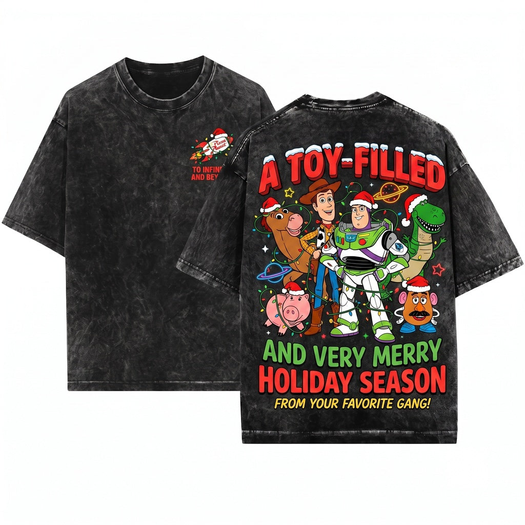 Merry Christmas Toy Story Sweatshirt Holiday Woody Buzz Friends Trip Unisex Wash T-Shirt