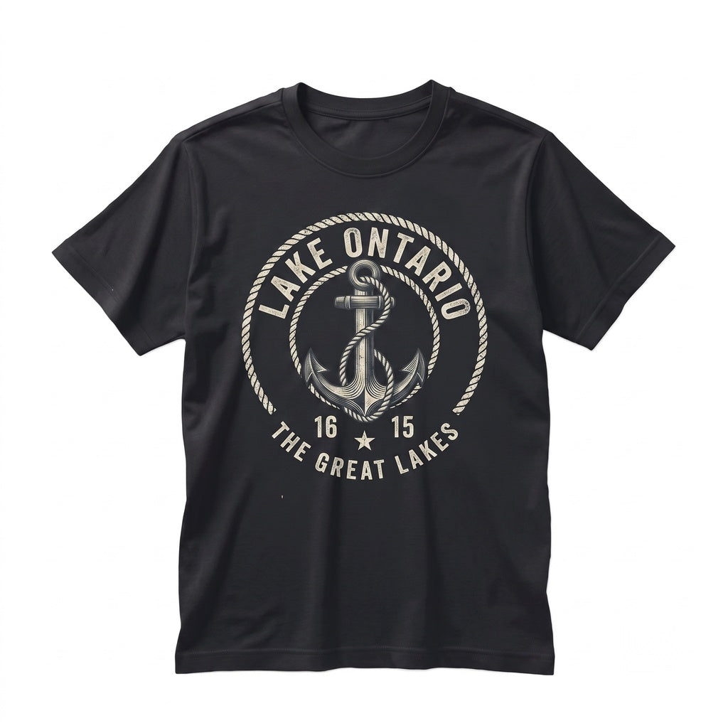 Vintage Lake Ontario Est 1615 Retro Graphic Adventure Top, Unisex TShirt