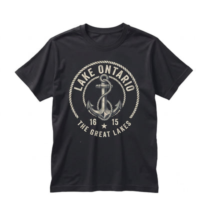 Vintage Lake Ontario Est 1615 Retro Graphic Adventure Top, Unisex TShirt