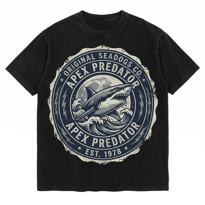 Bull Shark Gothic Ocean Lightning Graphic Dark Sea Moon Gift For Men Women Unisex TShirt