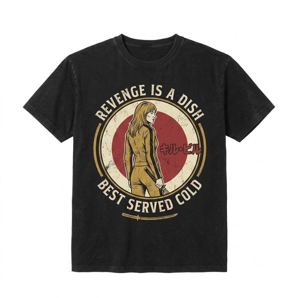 The Bride Minimal Revenge Cult Film Graphic Katana Martial Arts Cinema Clothing Unisex TShirt