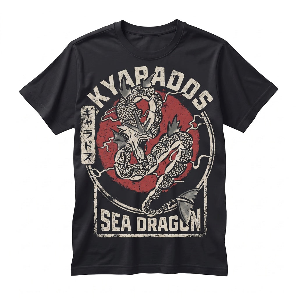 Gyarados Dragon Graphic Japanese Anime Vintage Wash Sleeveless Manga Gamer Gift Unisex TShirt