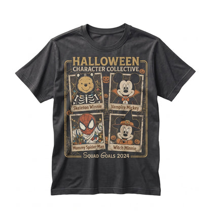 All Character Halloween Lights Matching Spooky Season Theme Park Vacation 2026 Family Trip Unisex TShirt