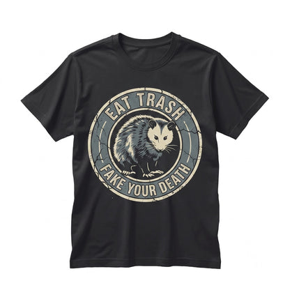 Funny Eat Trash Possum Meme Graphic Cute Opossum Vintage Retro Unisex TShirt