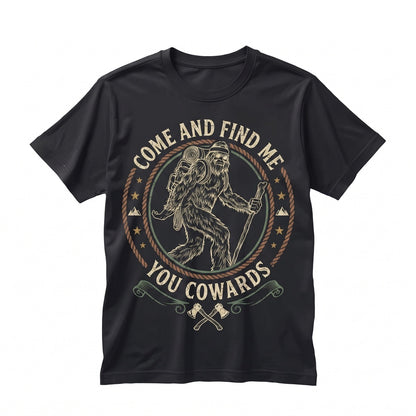 Funny Bigfoot Sasquatch Hide and Seek Champion Graphic Novelty Unisex TShirt