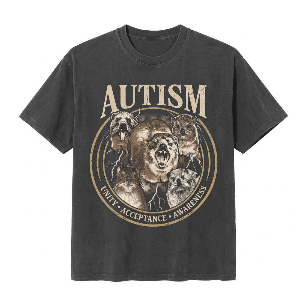 Autism Awareness Hyrax Graphic Support Acceptance Apparel Unisex TShirt