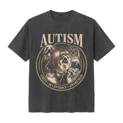 Autism Awareness Hyrax Graphic Support Acceptance Apparel Unisex TShirt