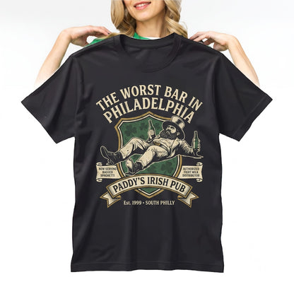 Paddys Pub Saint Patricks Day Funny Philadelphia Sitcom Irish Bar Graphic Top Unisex TShirt