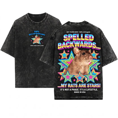 Rats Spelled Backwards Is Star Funny Weird Animal Meme Unisex Wash T-Shirt