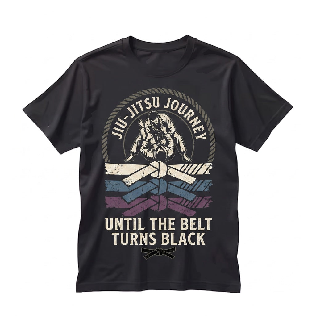 Keep Rolling Until The Belt Turns Black Funny BJJ Jiu Jitsu Grappling MMA Fighter Martial Arts Training Gym Gift Unisex TShirt
