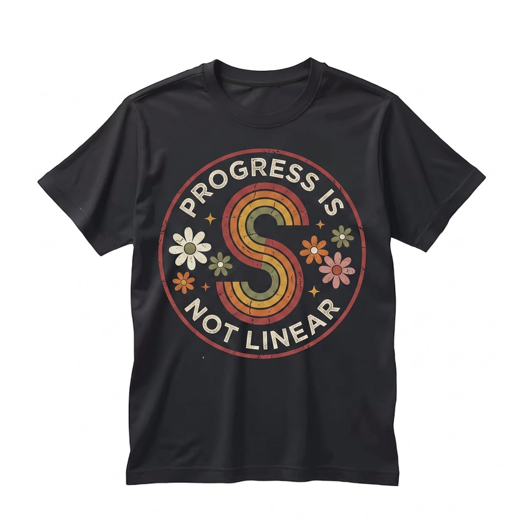 Progress Is Not Linear Mental Health Awareness Therapy Counselor Gift For Self Care And Healing Unisex TShirt