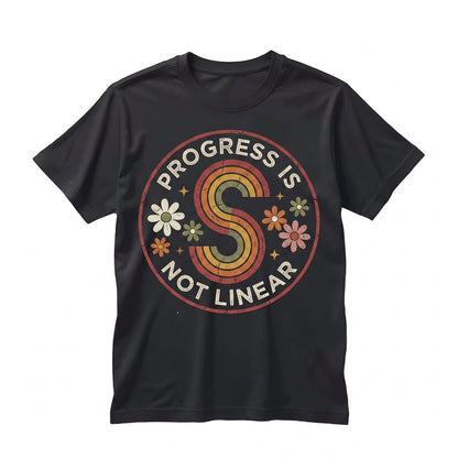 Progress Is Not Linear Mental Health Awareness Therapy Counselor Gift For Self Care And Healing Unisex TShirt