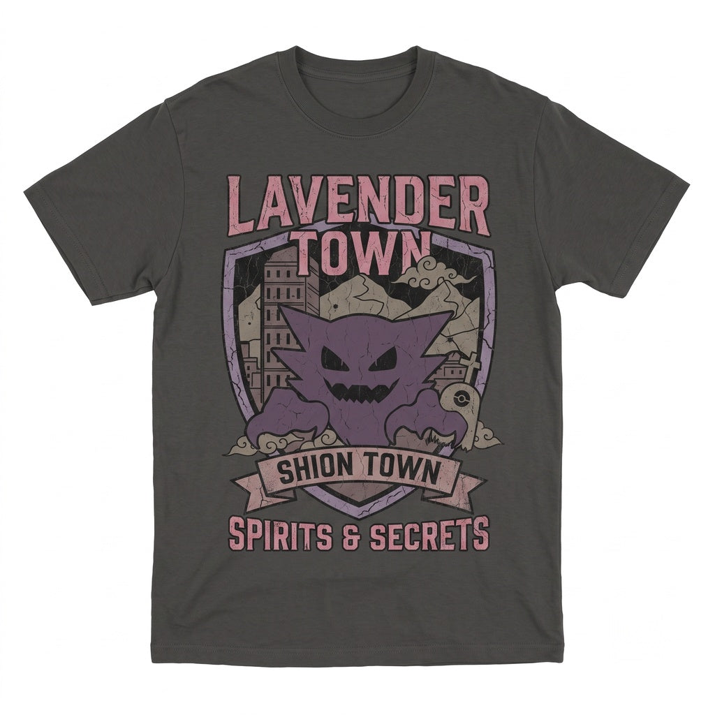 Gengar Lavender Town Haunter Retro Anime Pastel Goth Ghost Type Streetwear Graphic Unisex TShirt