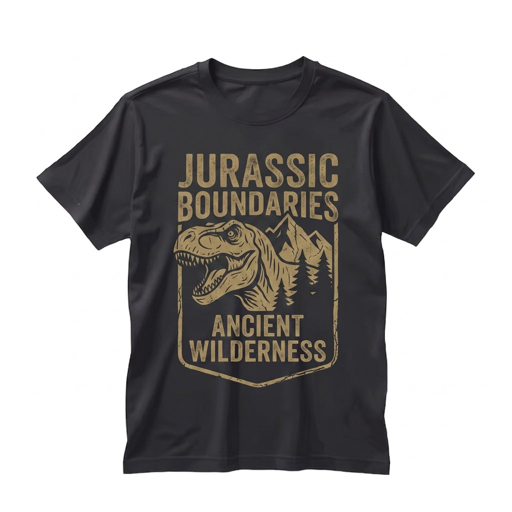 Vintage T-Rex Dinosaur Prehistoric Mountain Forest Nature Rugged Graphic Gift Unisex TShirt