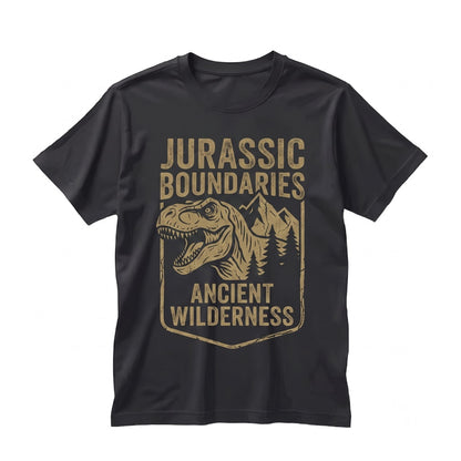 Vintage T-Rex Dinosaur Prehistoric Mountain Forest Nature Rugged Graphic Gift Unisex TShirt