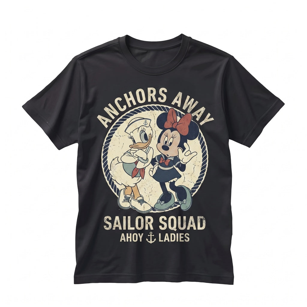 Personalized Family Vacation Duck Mouse Bow Graphic Front Back Trip Matching Unisex TShirt