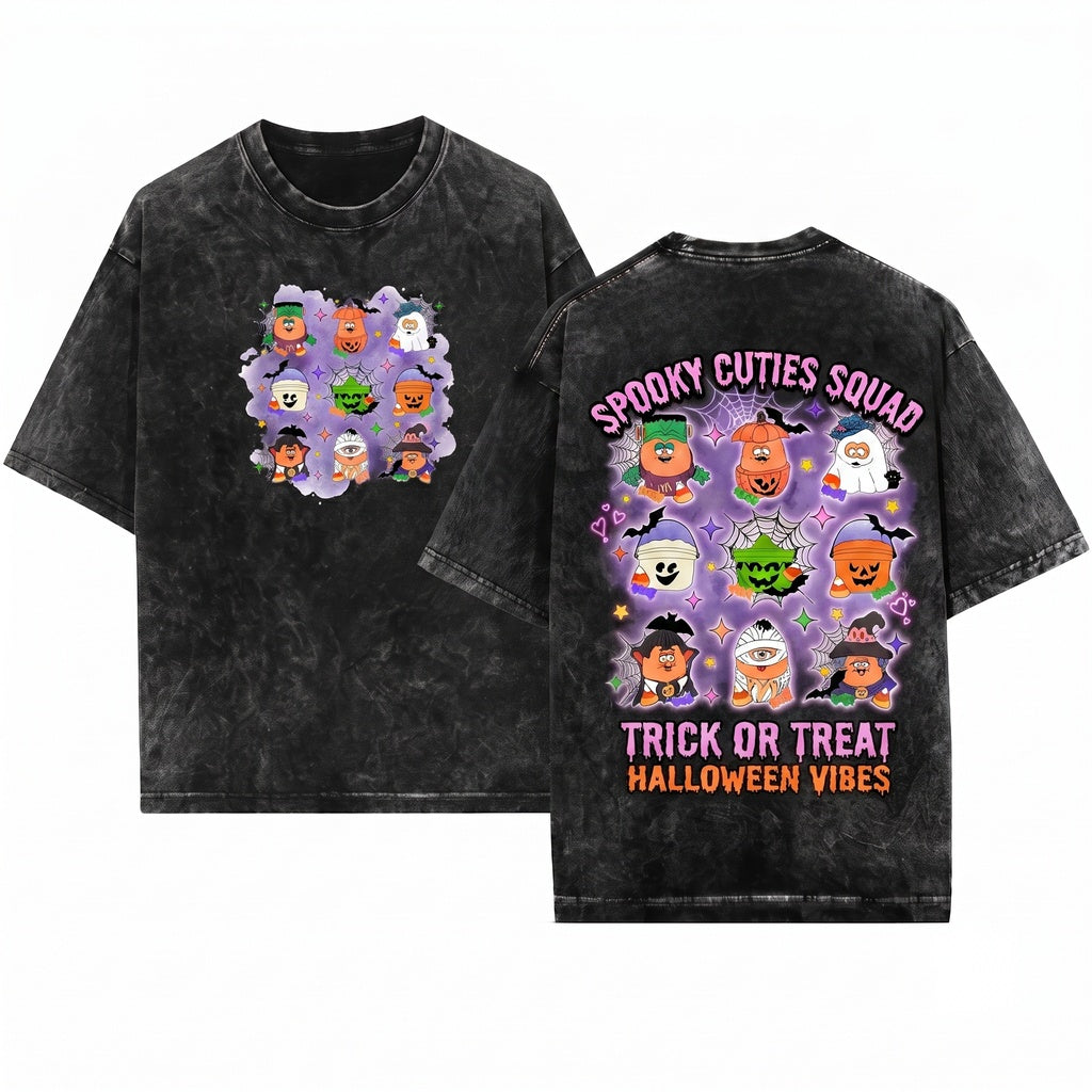 Spooky Nuggets Meal Bucket Halloween Chicken Funny Trendy Party Unisex Wash T-Shirt