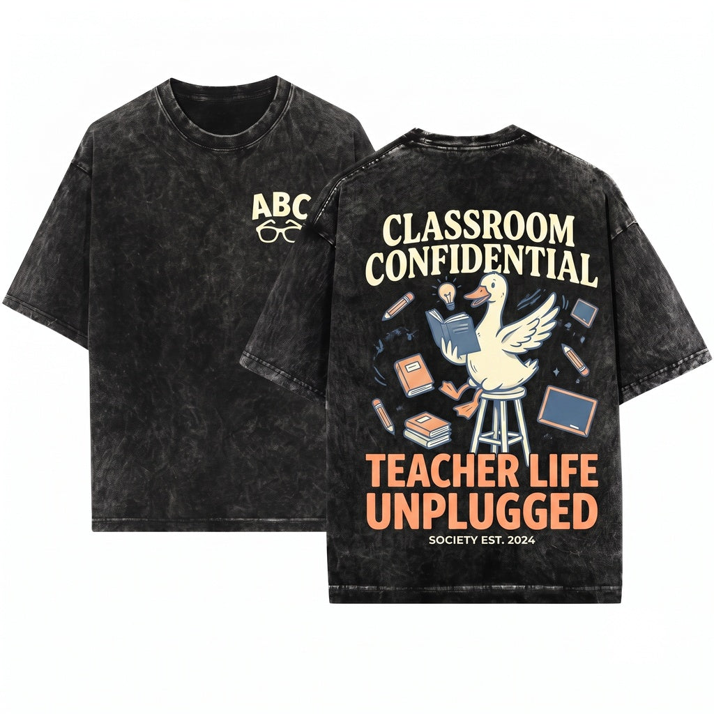 Cute Silly Goose Teachers Build Character Funny Back To School New Gift Unisex Wash T-Shirt