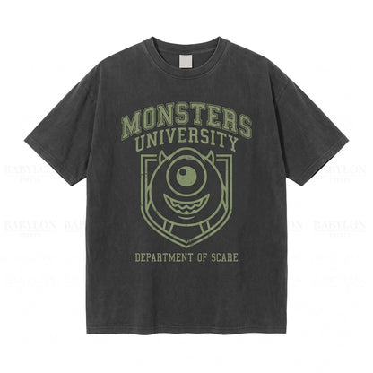 Oversized Green One-Eyed Monster Graphic Cute Funny Cartoon Vacation Apparel Unisex TShirt