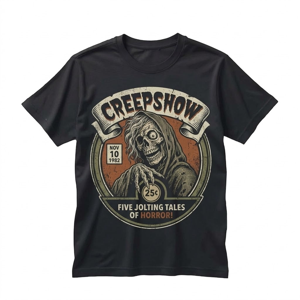 Vintage 1980s Cult Classic Horror Anthology Comic Graphic Apparel, Graphite Youth Small Unisex TShirt