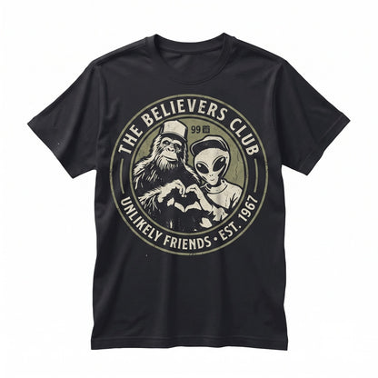 Funny Bigfoot Alien Cryptid Graphic Weird UFO Flying Saucer Sci-Fi Extraterrestrial Lover Gift Unisex TShirt