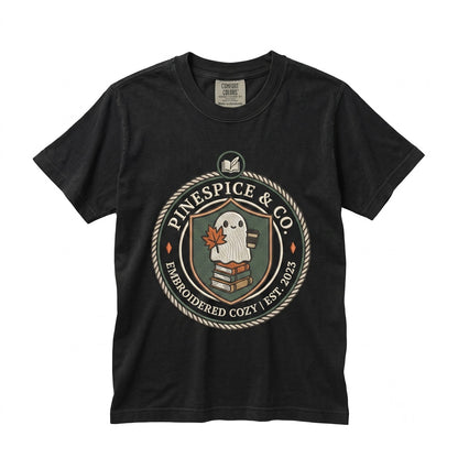 Embroidered Cute Ghost Coffee Cozy Autumn Pumpkin Patch Fall Outfit Unisex TShirt