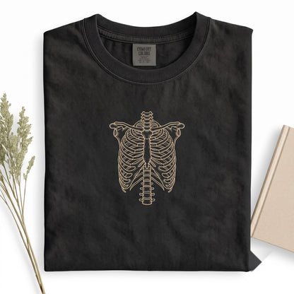 Vintage Skeleton Rib Cage Human Anatomy Science Teacher Biology Student Gift Unisex TShirt