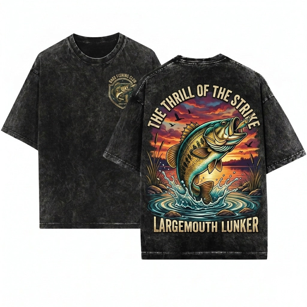 Vintage 90s Smallmouth Bass Fishing Retro Bronzeback Angler Graphic River Nature Aesthetic Gift Unisex Wash T-Shirt