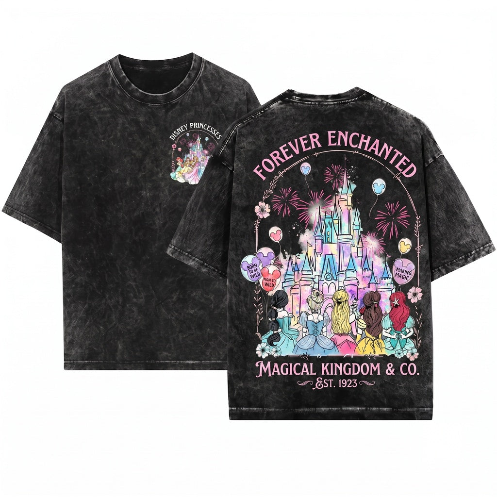 Princess Castle Best Friends WDW Vacation World Gift Girls Unisex Wash T-Shirt
