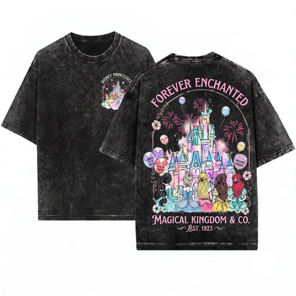 Princess Castle Best Friends WDW Vacation World Gift Girls Unisex Wash T-Shirt